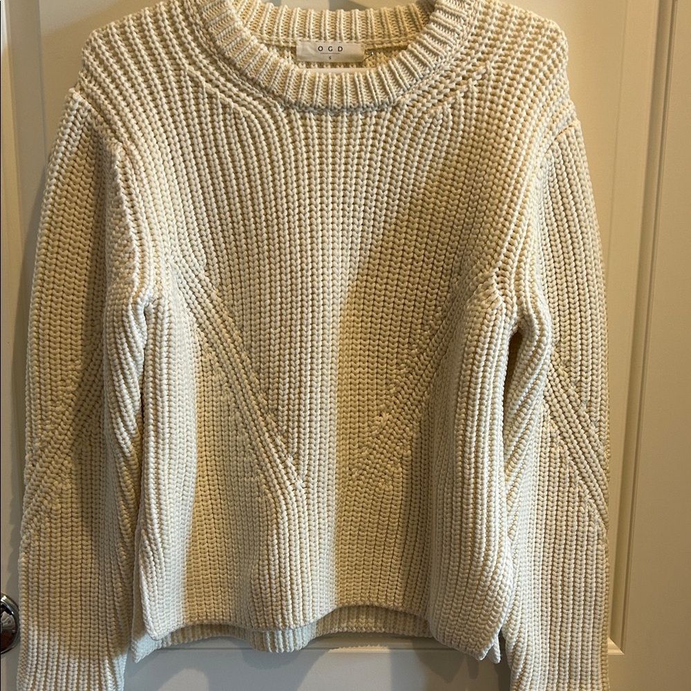 One Grey Day Chunky  Knit Cream Women's Sweater